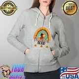 Thankful Lolo Leopard Rainbow Turkey Thanksgiving T s Full Zip Hooded