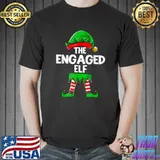 The Engaged Elf Couples Matching Christmas Holiday Xmas T-Shirt