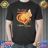 The Lord Is On My Side Multiple Sclerosis Awareness Heart Cross Butterflies shirt