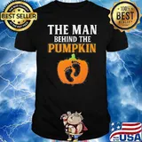 The Man Behind The Pumpkin Dad Soon Halloween Pregnancy Shirt
