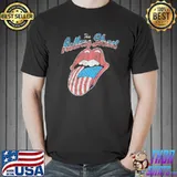 The rolling stone lip american flag music band shirt