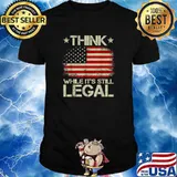 Think While It's Still Legal Vintage Old American Flag T-Shirt