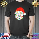 This Is My Christmas Pajama Baseball Ball Lover Xmas Lights T-Shirt