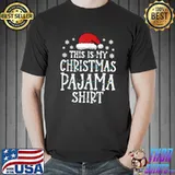 This Is My Christmas Pajama Funny santa hat Xmas Lights 2021 T-Shirt