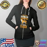 This Is My Human Costume I'm Really A Tiger Funny Halloween T-Shirt Full Zip Hooded