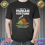 This Is My Human Costume Snail Sleeping T-shirt