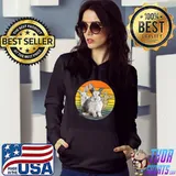 Three Cute Rabbit Chubby Face Animal Love Retro Vintage T-s Hoodie