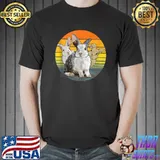 Three Cute Rabbit Chubby Face Animal Love Retro Vintage T-shirt