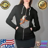 Tiger In A Pocket Predator Wildlife T-Shirt Full Zip Hooded