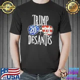 Trump Desantis 2024 Election American Flag Flamingo Stars Shirt