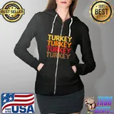 Turkey Turkey Thanksgiving Dinner Vintage T-Shirt Full Zip Hooded