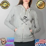 Unique Skull & Bones Black Death Rock Heavy Metal Headbanger Raglan Baseball T-s Full Zip Hooded