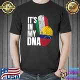 Venezuelan And Italian Mix DNA Flag Heritage T-shirt