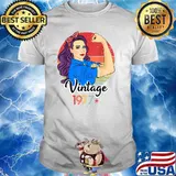 Vintage 1977 Female Strong Woman 44 Years Old 44th Birthday T-Shirt
