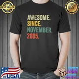 Vintage 2005 16th Birthday Awesome Since November 2005 T-shirt