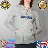 Vintage Braves Shirt Retro Throwback T-Shirt Full Zip Hooded