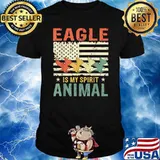 Vintage Eagle Spirit Animal Lover Retro US American Flag T-Shirt