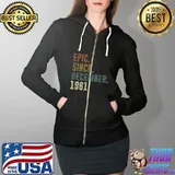 Vintage Epic Since December 1961 60th Birthday T-s Full Zip Hooded