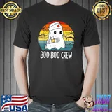 vintage Halloween cute Boo Crew Nurse Ghost Costume Nursing T-Shirt