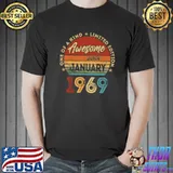 Vintage January 1969 Retro 53 Year Old 53rd Birthday T-Shirt