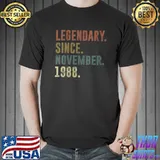 Vintage Legendary Since November 1988 33rd Birthday T-Shirt Unisex
