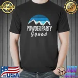Vintage Powder Party Squad Snow Lover Snowmobile Ski Skiing T-shirt