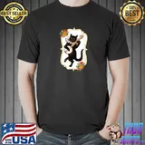 Vintage Scary Halloween Black Cat Plays Banjo Costume T-Shirt