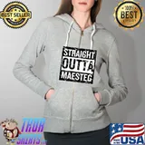 Vintage Straight outta Maesteg T-Shirt Full Zip Hooded