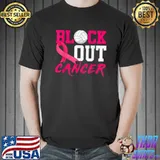 Volleyball Breast Cancer Awareness Block Out Cancer T-Shirt