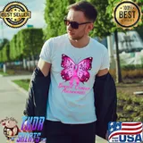We Wear Pink Breast Cancer Awareness Pink Butterfly T-Shirt