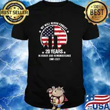 We Will Never Forget 20 Years In Honor And Rememberance 2001 2021 American Flag Shirt