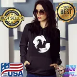 White silhouettes of dancing rabbits, for bunny lovers T-s Hoodie