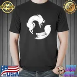 White silhouettes of dancing rabbits, for bunny lovers T-shirt