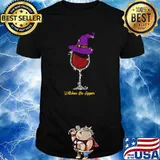 Witches Be Sippin' Witch Squad Wine Glass Halloween Party T-Shirt