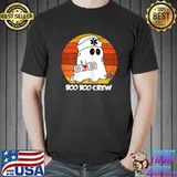 Womens Boo Boo Crew Nurse Shirt Funny Ghost Women Halloween Nurse T-Shirt Unisex