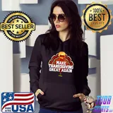 Womens MAKE THANKSGIVING GREAT AGAIN Trump Turkey Funny Gift V-Neck T-Shirt