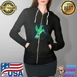 Womens Pajama Hummingbird Humming Birds T-Shirt Full Zip Hooded