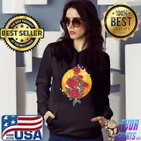 Womens Roses Sunset Flowers T-Shirt Hoodie