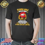 Womens Scorpio Girl Lip Gold Zodiac Sign A Mouth Cant Control Birth T-Shirt Unisex