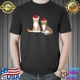 Xmas Tabby Kitten Red Santa Hat Meow Cute Christmas Cat T-shirt