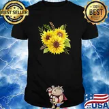 Yellow Sunflower Floral Watercolor Positivity T-Shirt