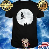 Yeti Riding Moon Bike Halloween Lunar Cycling Bigfoot Shirt