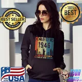 75th Birthday 75 Years Old Vintage October 1946 men women T-Shirt