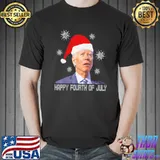 Anti Joe Biden Happy 4th of July Merry Christmas T-Shirt Unisex