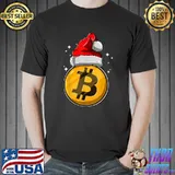 Awesome Bitcoin Santa Hat Christmas BTC Investor Funny Crypto Holder T-Shirt