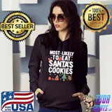 Awesome christmas Family Matching Most Likely To eat Santa's Cookies T-Shirt