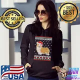 Awesome corgi Christmas Ugly Sweater Lights Dog Xmas T-shirt