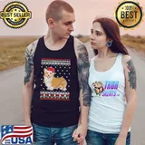 Awesome corgi Christmas Ugly Sweater Lights Dog Xmas T-s Tank Top