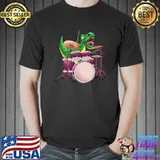 Awesome dinosaur Drummer T-Rex Novelty T-Shirt Unisex