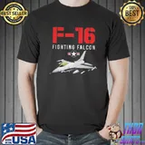 Awesome F 16 Fighting Falcon US Airborne Fighter Pilot Shirt Unisex